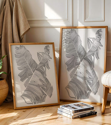 Monochrome Abstract Illustration of Overlapping Leaves