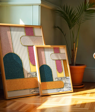 Abstract Geometric Art with Gold Accents