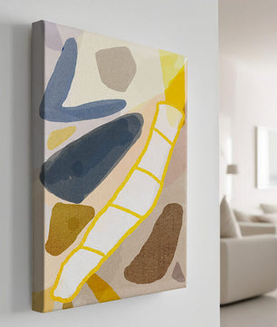 Abstract Design with Geometric Shapes in Earthy Tones and Gold Accents - Mi tienda