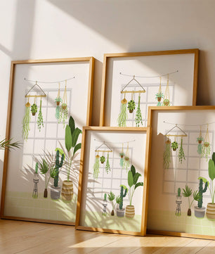 Decoración de interior con plantas colgantes y en macetas