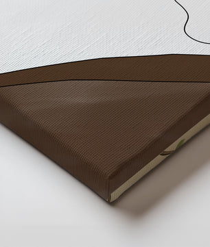 Abstract Portrait with Minimalist Lines and Brown Tones - Mi tienda
