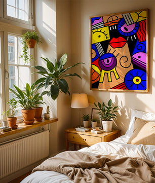 Abstract Geometric Pop Art with Bright Colors and Shapes - Mi tienda
