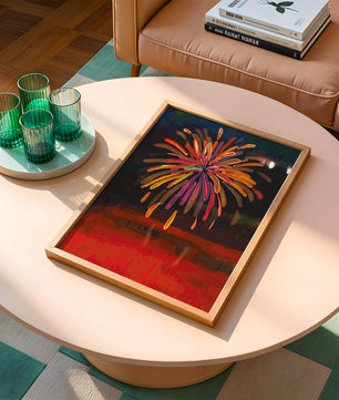 Feu d'artifice vibrant avec des éclats colorés