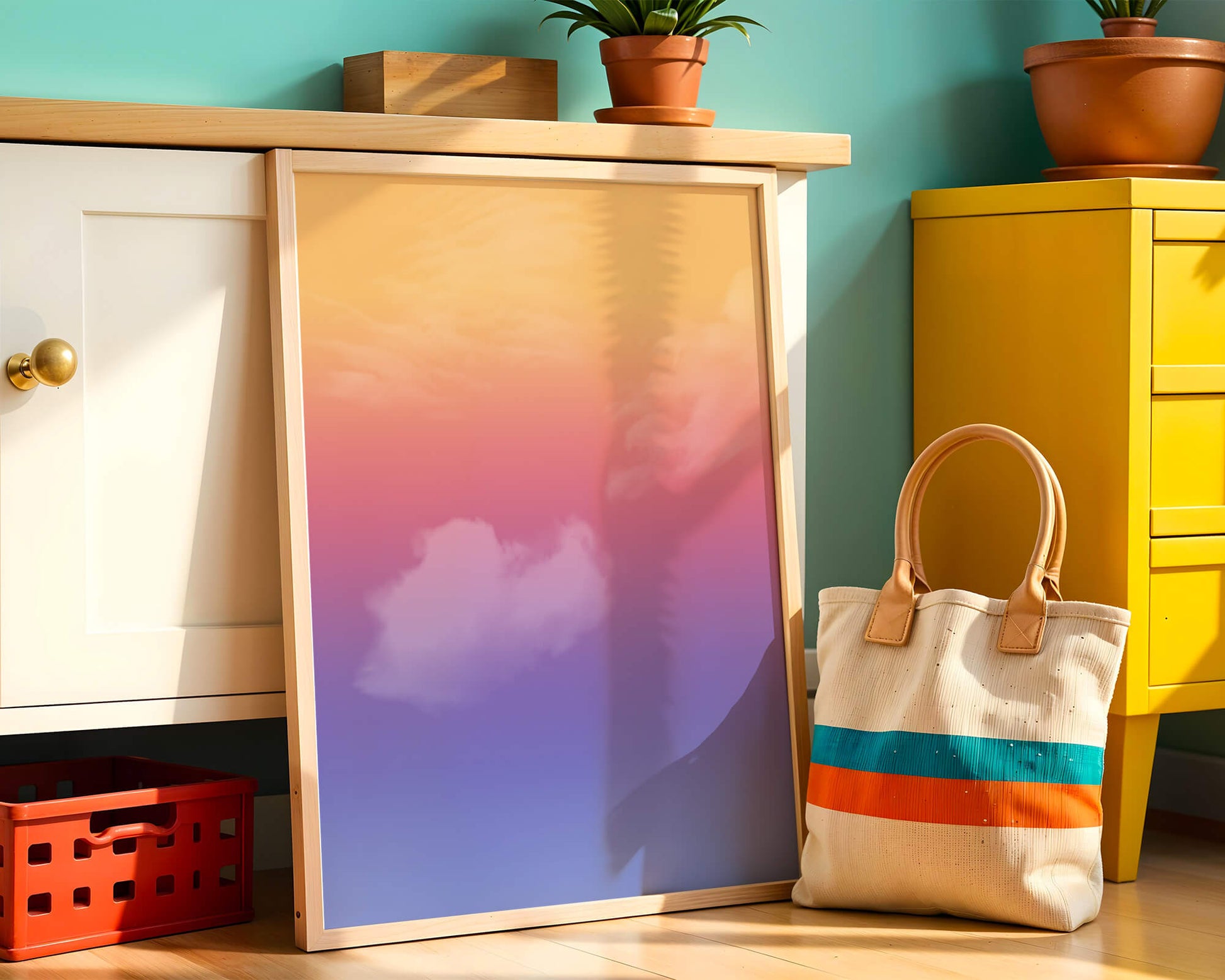 Pastel Sunset Sky with Soft Clouds and Gradient Hues