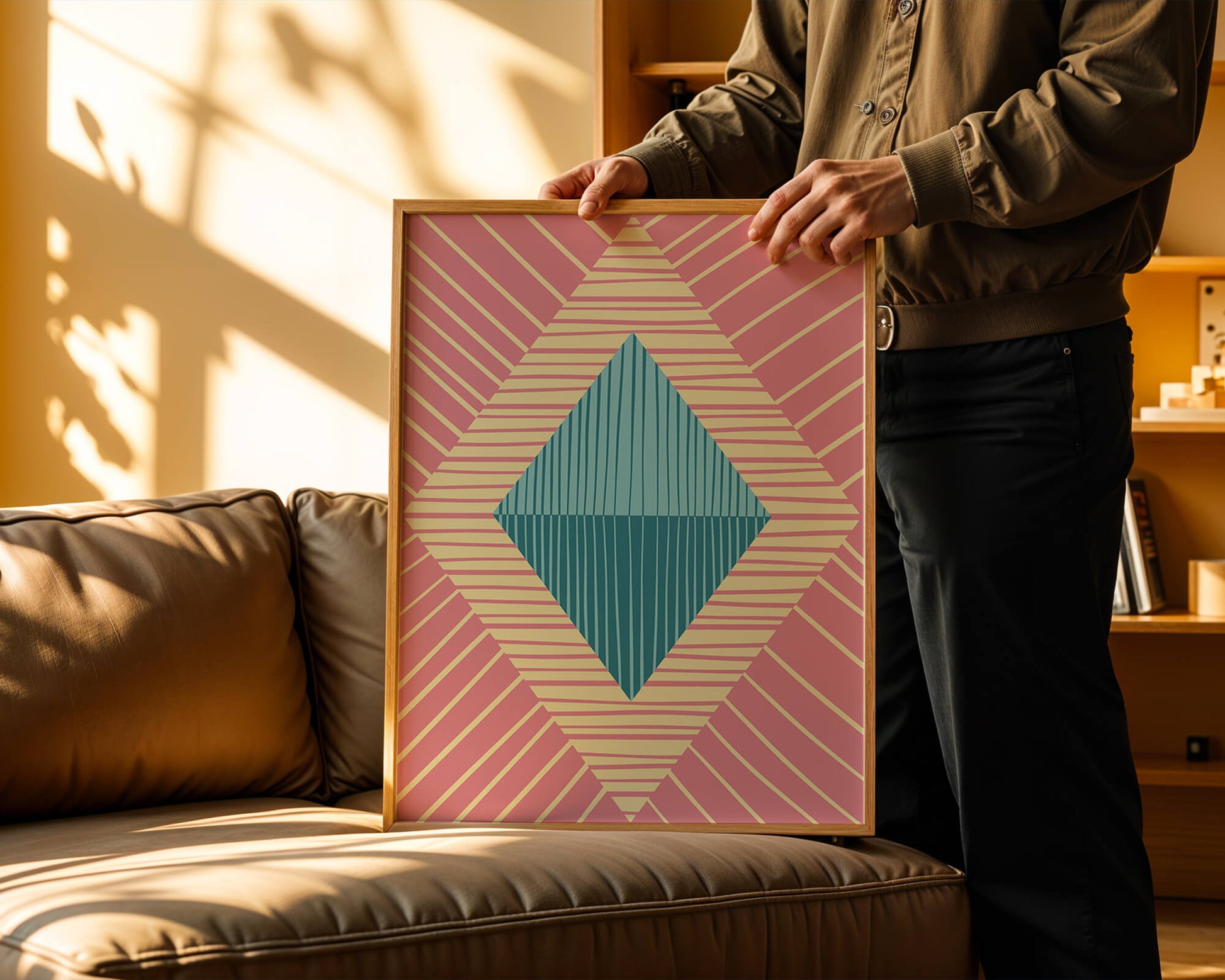 Composition géométrique abstraite avec des couleurs pastel