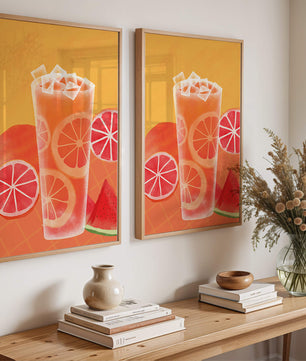 Cóctel refrescante de frutas de verano con cítricos y sandía