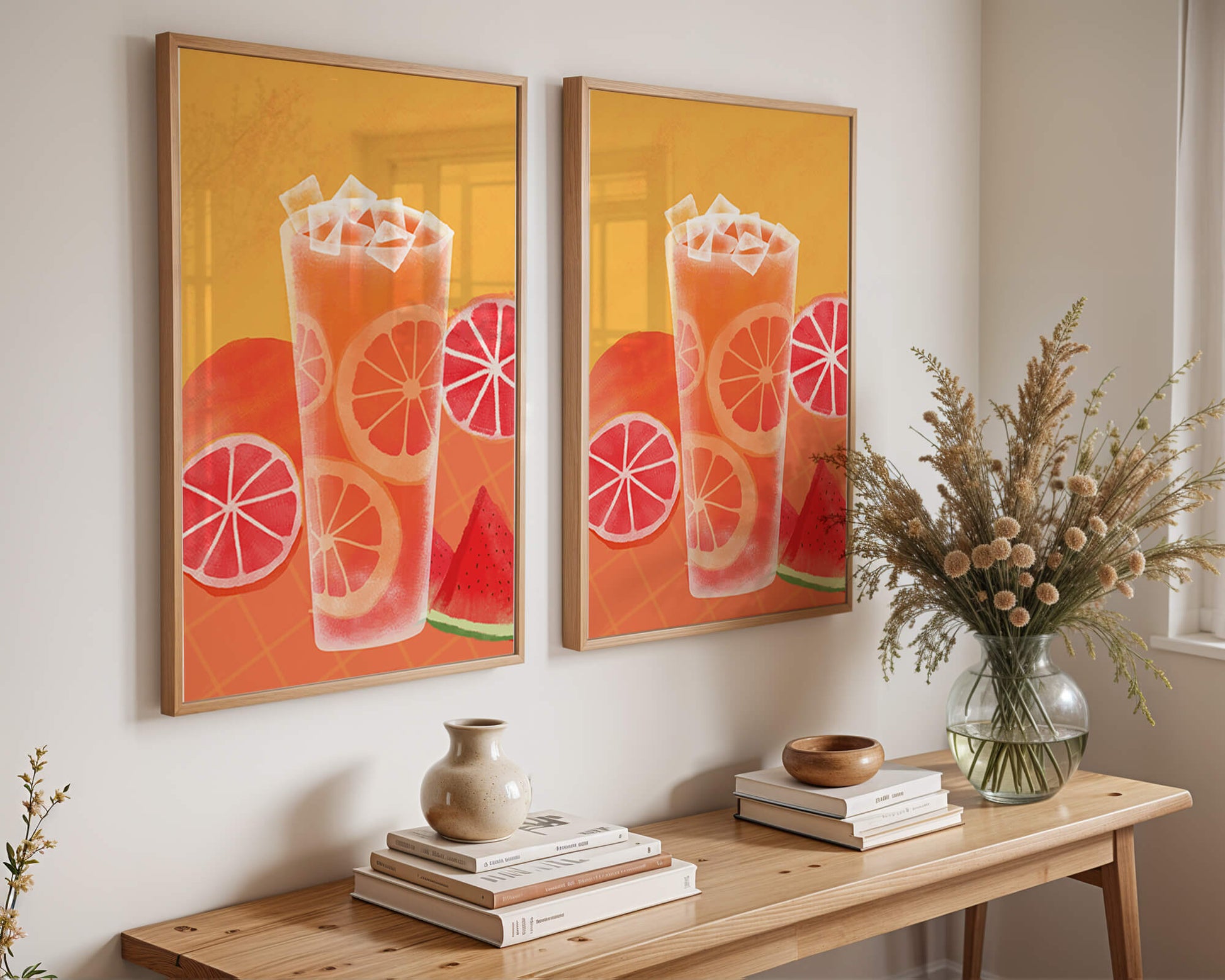 Refrescante cóctel de frutas de verano con cítricos y sandía.