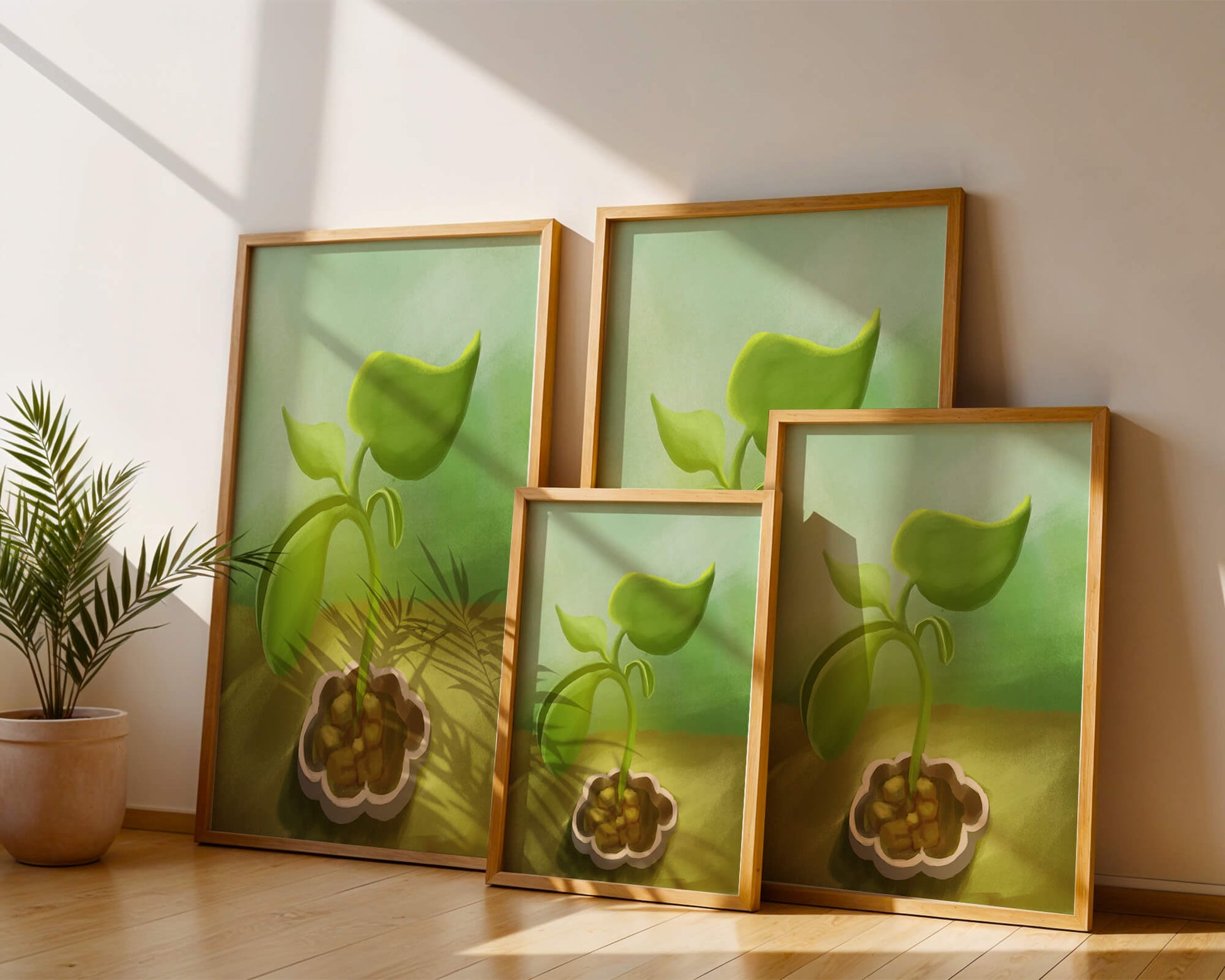 Young Green Plant Emerging from the Soil