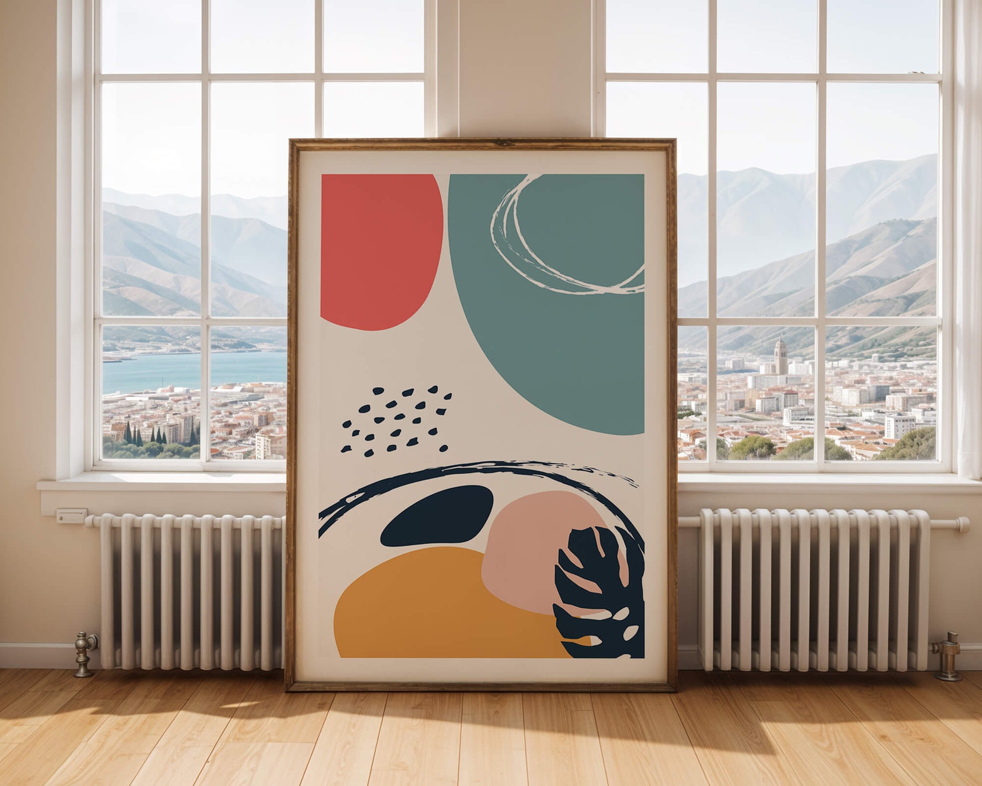 Abstract shapes and colors in modern art design