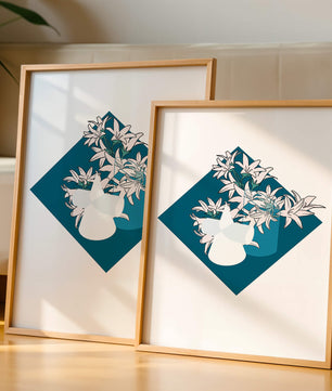 Modern Floral Design with Geometric Elements