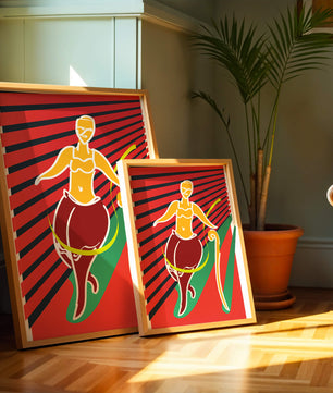 Modern abstract art with dynamic lines and vivid colors - Mi tienda