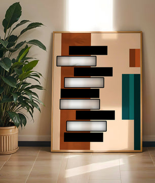 Abstract geometric design with modern color contrasts