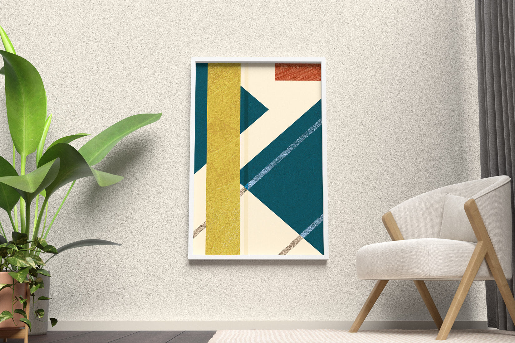 Contemporary abstract geometric art with vibrant colors