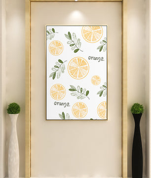 Motif avec des tranches d’orange et des feuilles vertes
