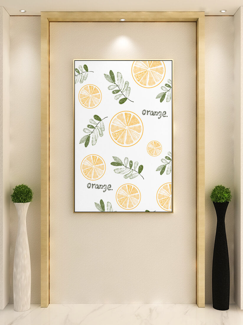 Motif avec des tranches d’orange et des feuilles vertes