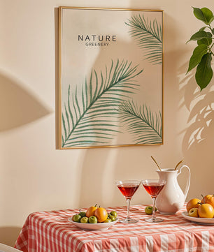 Elegant Green Palm Leaves on Textured Background - Mi tienda