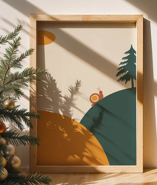 A Snail Climbing a Hill in Minimalist Nature Art - Mi tienda