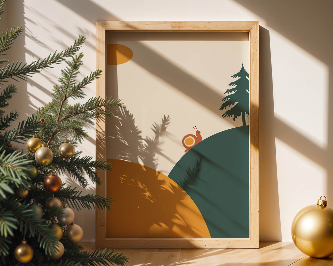 A Snail Climbing a Hill in Minimalist Nature Art - Mi tienda