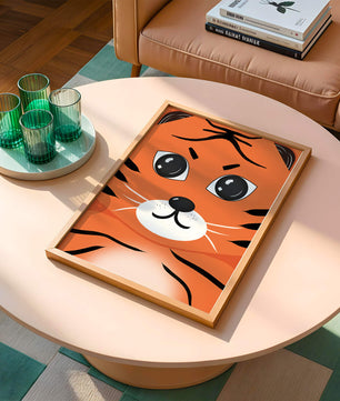 Illustration d’un visage de tigre adorable avec des traits marqués