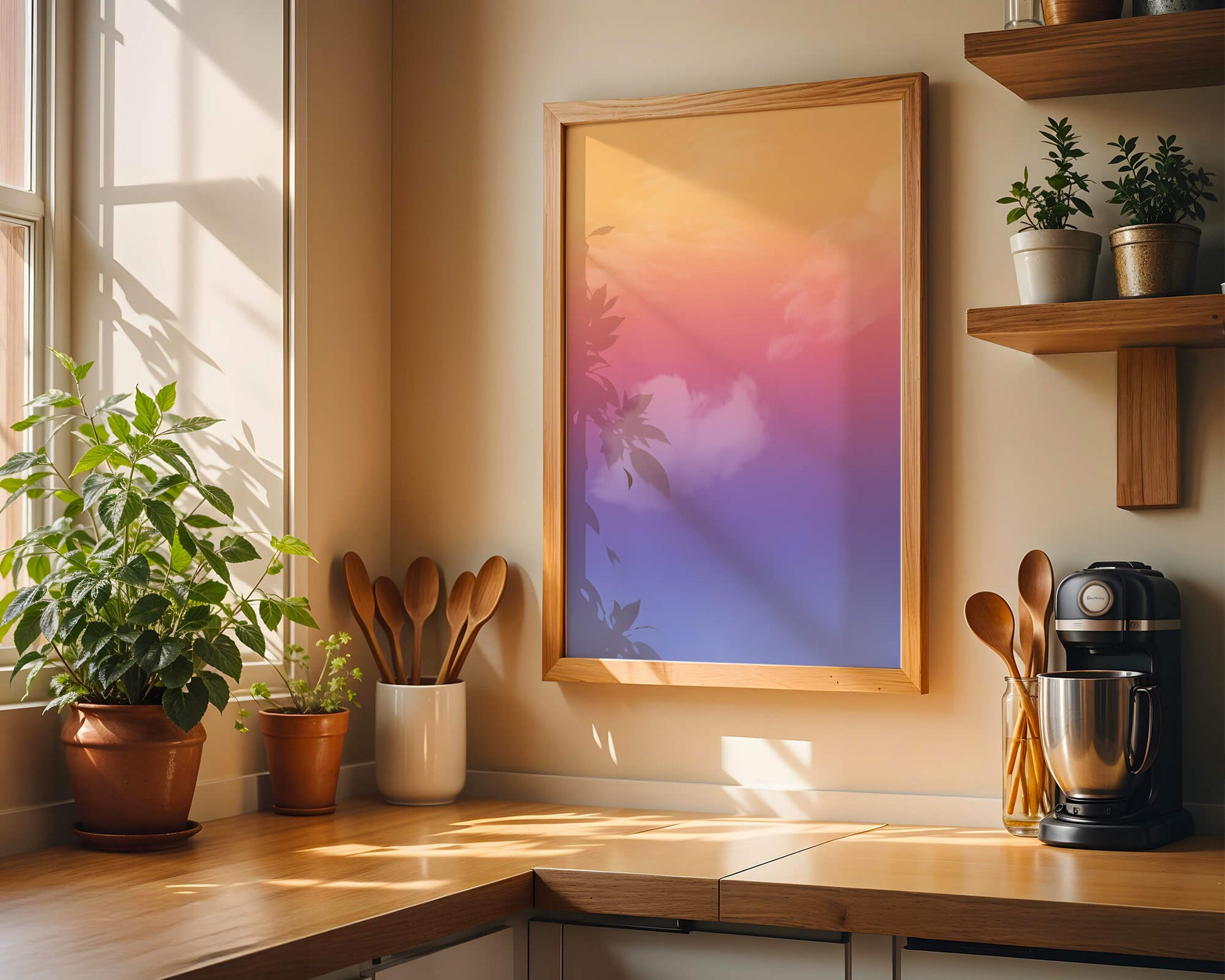 Pastel Sunset Sky with Soft Clouds and Gradient Hues