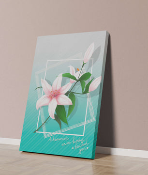 Elegant floral design with pink lilies and modern accents