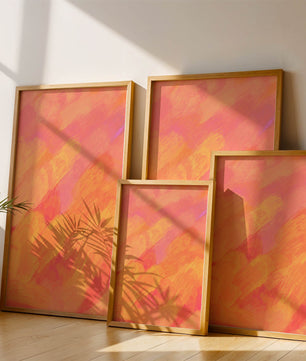 Arte de pinceladas abstractas en tonos cálidos