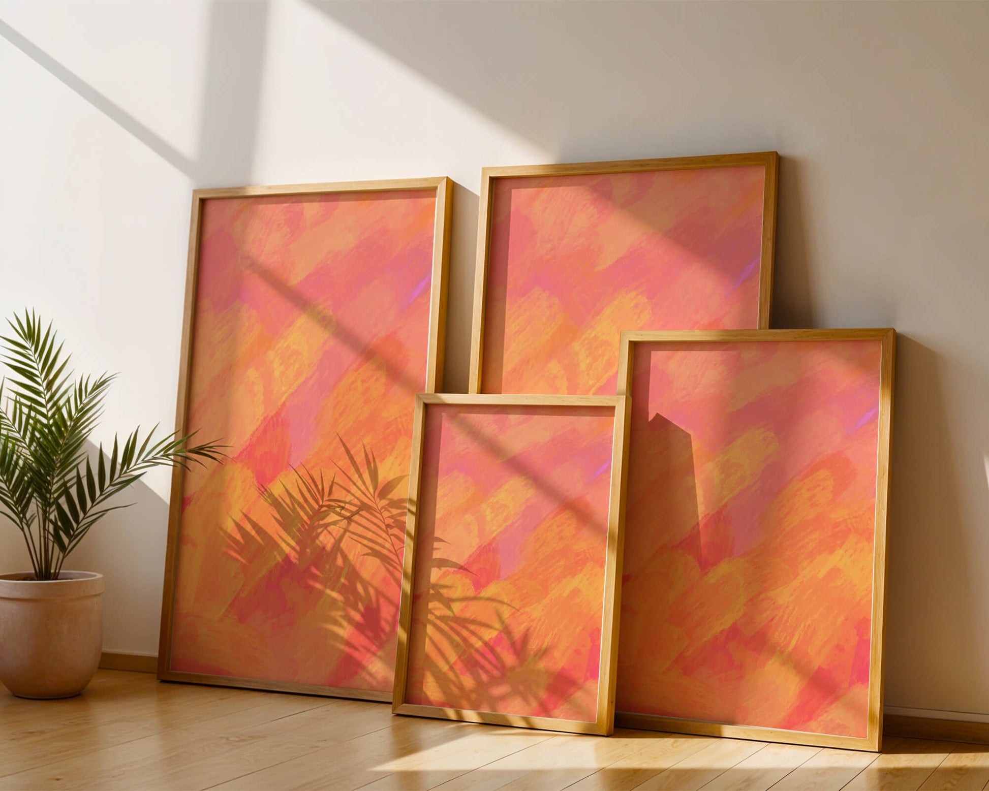 Abstract Warm Toned Brushstroke Art