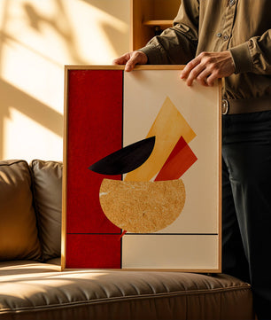 Abstract Geometric Composition with Bold Colors and Textures - Mi tienda