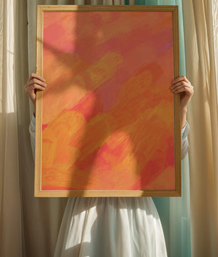 Arte de pinceladas abstractas en tonos cálidos