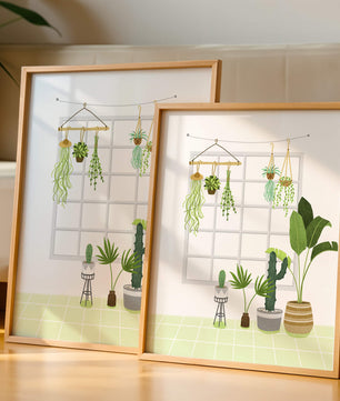 Decoración de interior con plantas colgantes y en macetas