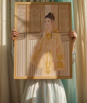 Traditional Chinese attire with gold embroidery and elegant design