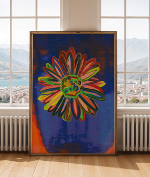 Arte floral abstracto colorido con pinceladas dinámicas