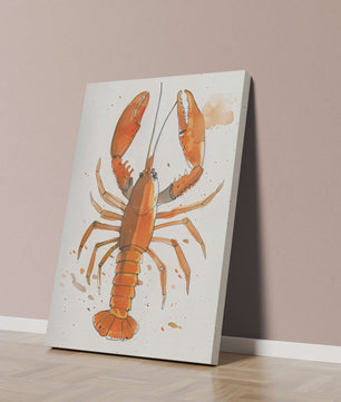 Illustrated Lobster Artwork With Splash of Colors - Mi tienda