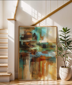 Abstract Colorful Brush Strokes Painting