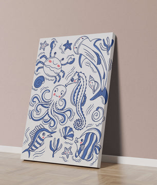 Underwater Marine Life Theme with Cartoon Sea Creatures