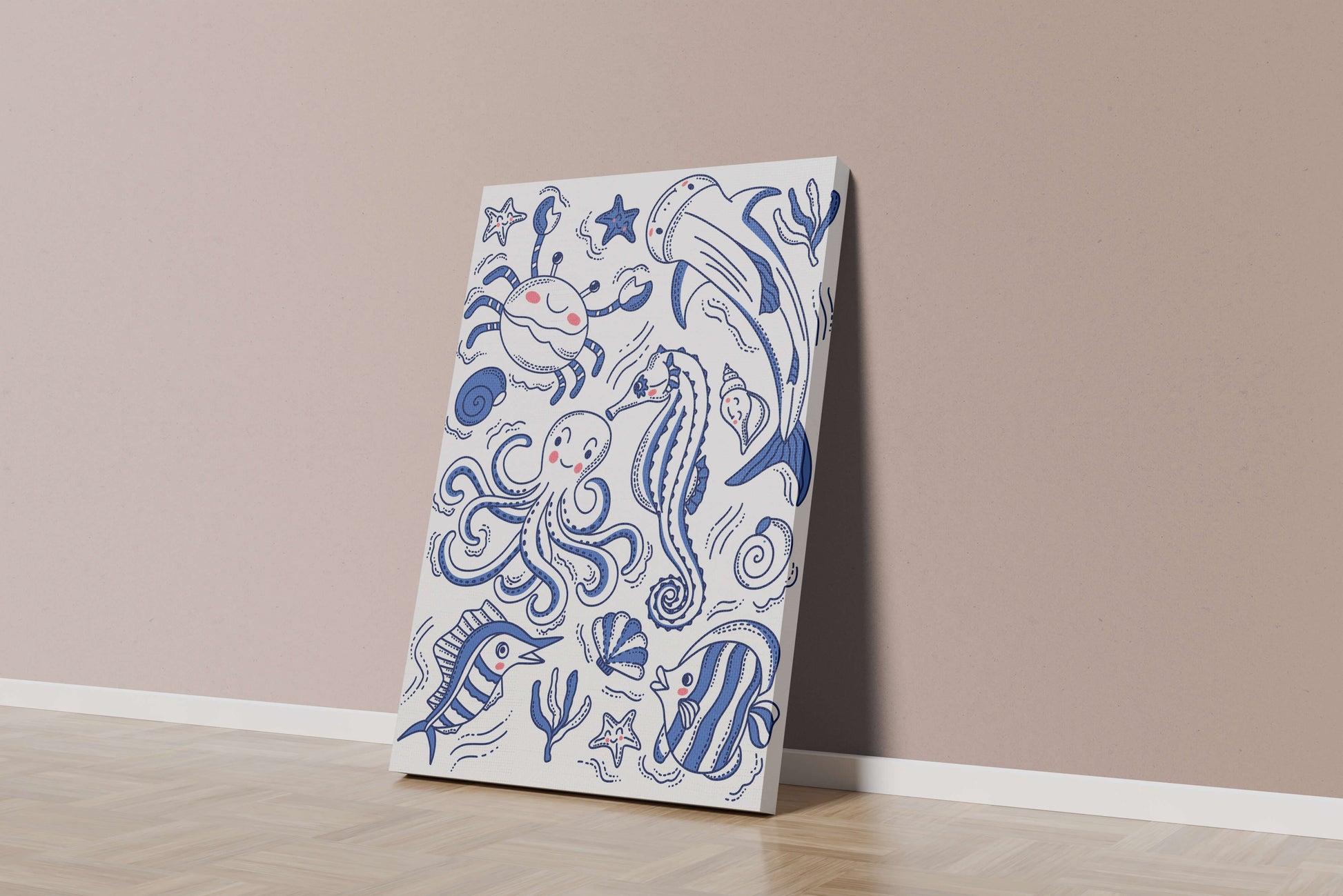 Underwater Marine Life Theme with Cartoon Sea Creatures