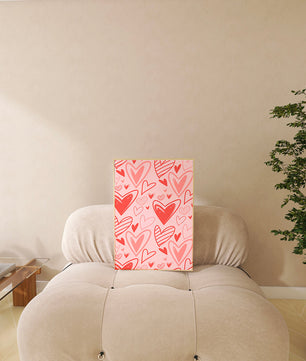 Playful Heart Pattern on Pink Background - Mi tienda