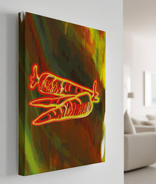 Vibrant abstract carrot illustration with dynamic red and orange patterns