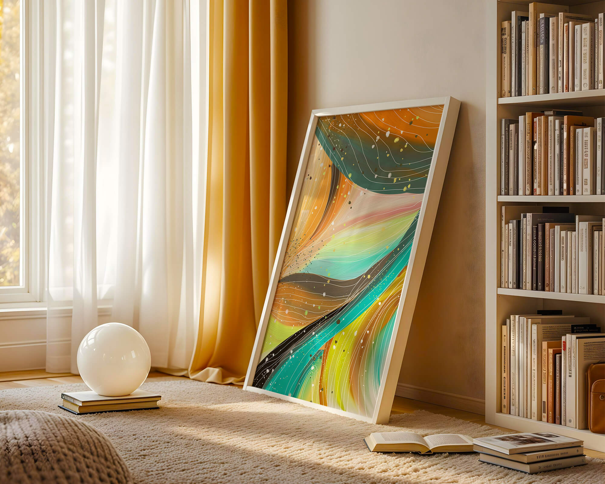 Abstract swirl of vibrant colors with dynamic lines