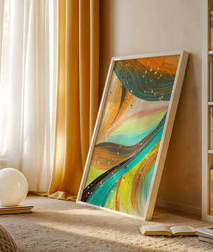 Abstract swirl of vibrant colors with dynamic lines