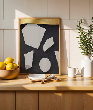 Abstract geometric design with golden accents and stone texture