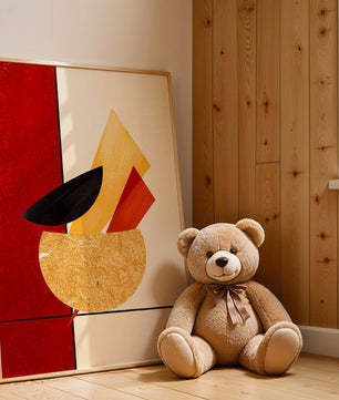 Abstract Geometric Composition with Bold Colors and Textures - Mi tienda