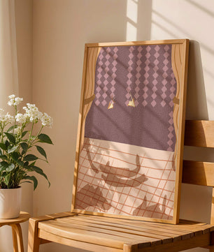 Intérieur abstrait avec ombres de chats sur sol à damier