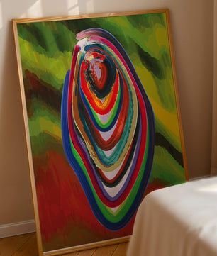 Abstract multicolored swirl with vibrant brush strokes