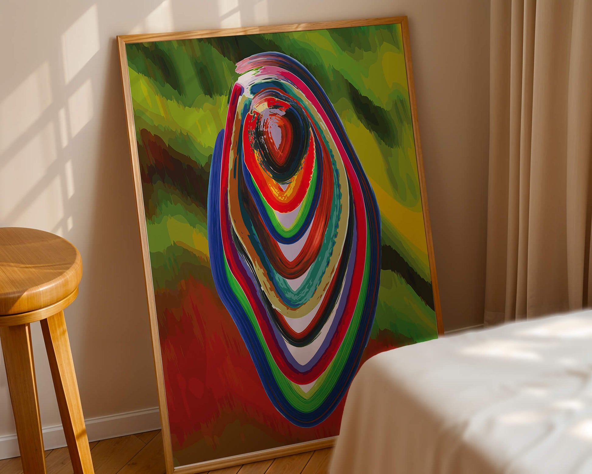 Abstract multicolored swirl with vibrant brush strokes
