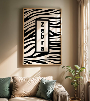 Elegant zebra print design with bold text accent