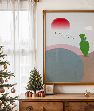 Abstract Landscape with Sun and Cactus - Mi tienda