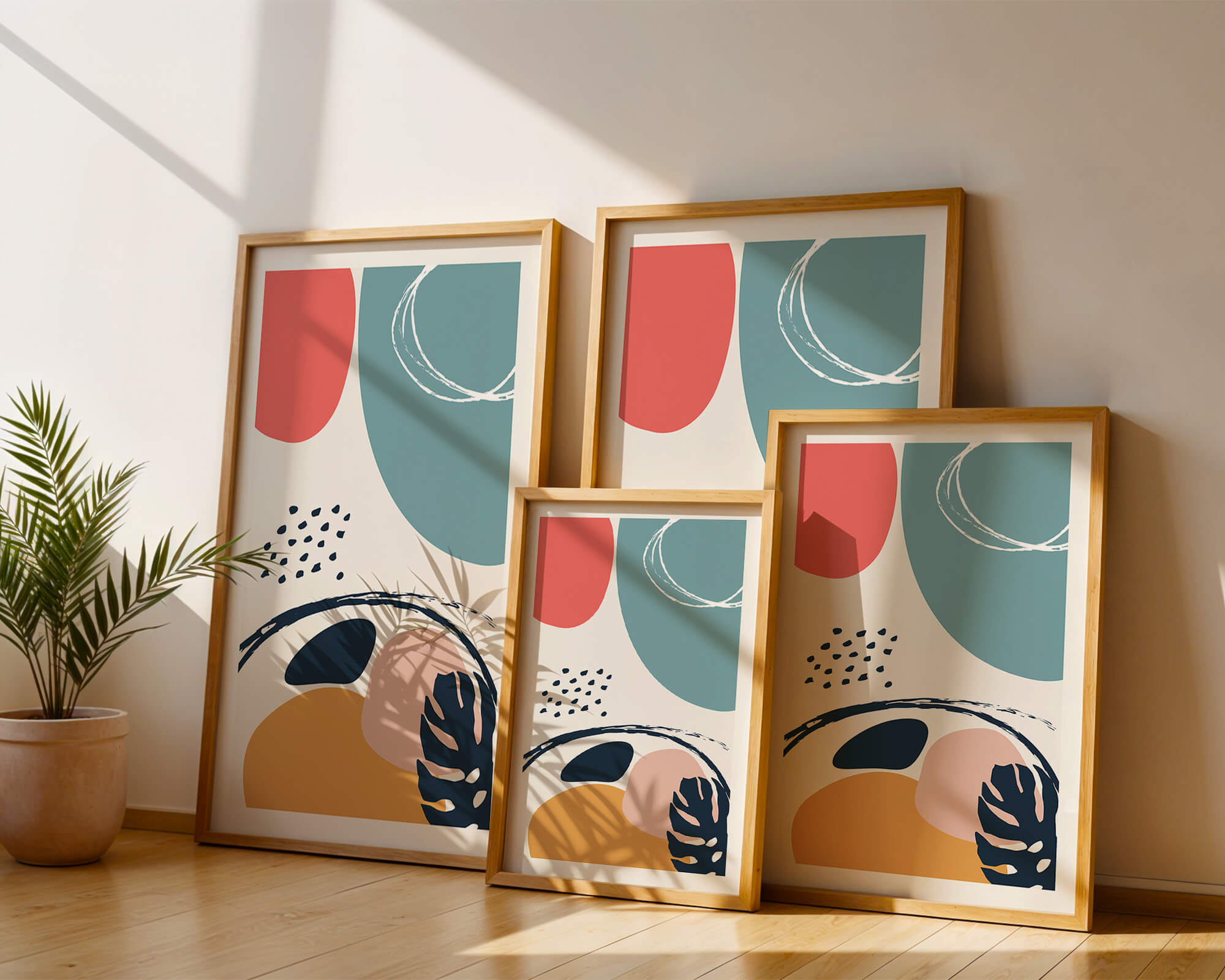 Abstract shapes and colors in modern art design