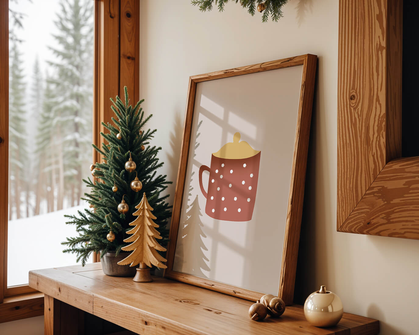 Decorative polka dot mug with yellow lid illustration