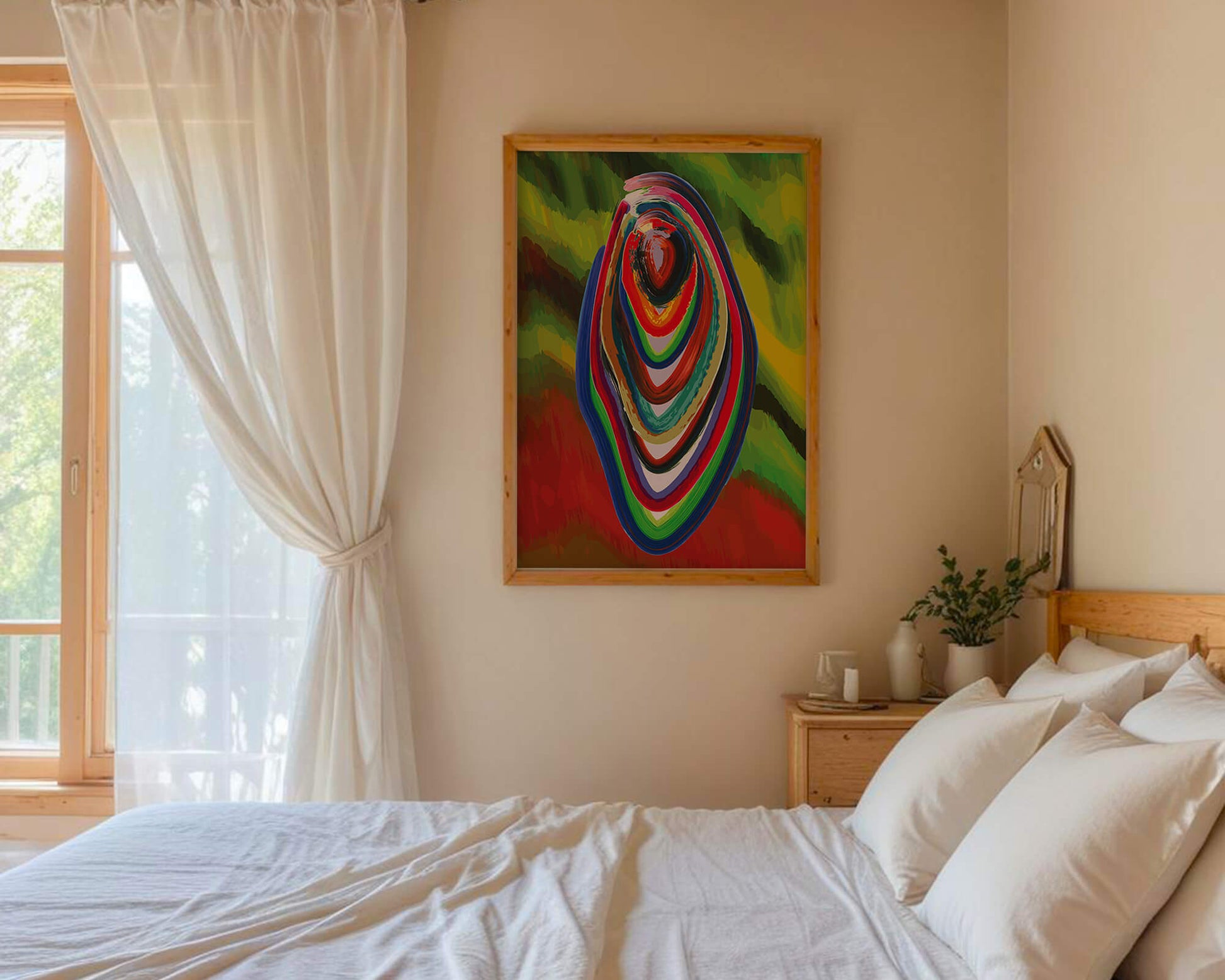Abstract multicolored swirl with vibrant brush strokes